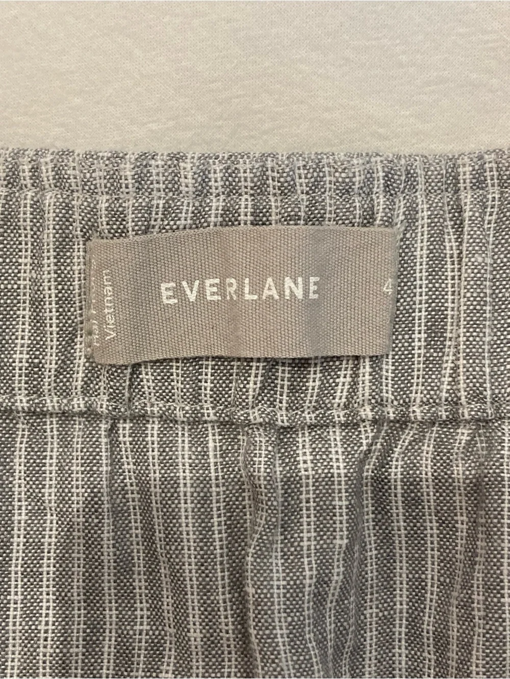 Everlane Linen Grey and White Stripe Jumpsuit Size 4